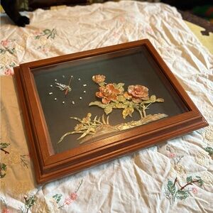 Vintage Floral Shadow Box Wall Clock